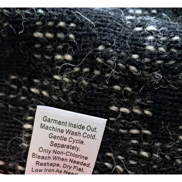 NWT Coldwater Creek Houndstooth Sweater Jacket Womens 1X Gray Alpaca Mohair Wool - Picture 12 of 13